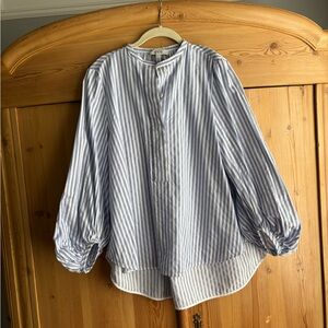 COS Cotton Shirt with Blue Stripes